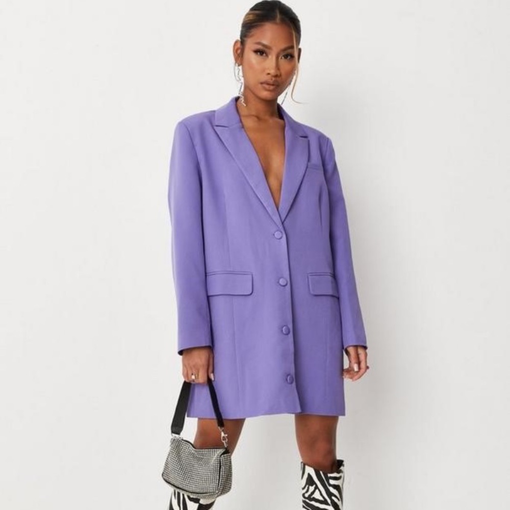 *NWT* MISSGUIDED Purple Button Detail Oversized Blazer Dress